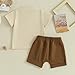 Kupretty Baby Boy Clothes Toddler Summer Outfit Short Sleeve T-Shirt Tee Tops Joggers Casual Shorts 2Pcs Clothing Set (Mama's Boy Khaki 1, 18-24 Months)