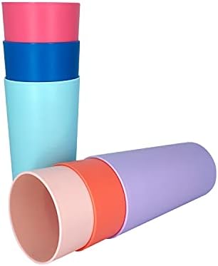 Yalin 26 ounce Plastic Tumblers/Large Drinking Glasses/Party Cups/Iced Tea Glasses,Unbreakable, Dishwasher Safe, BPA Free,set of 6 in 6 Assorted Colors - Thumbnail 4