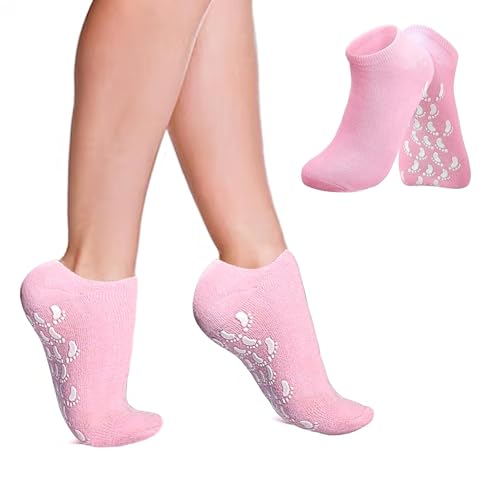 Image of Vitalogy - Moisturizing Silicone Gel Socks for Repairing Dry, Cracked Feet Skin | Silicon Heel Socks, Spa Gel Socks for Women and Men, Feet Protector Crack Heel Repair Socks with Moisturizing Natural Oil and Vitamin E, Soften Skin - 1 Pair (Pink)