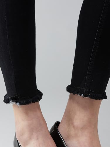 Image of Dolce Crudo Women's Skinny Fit High Rise Cropped Length Stretchable Denim Jeans