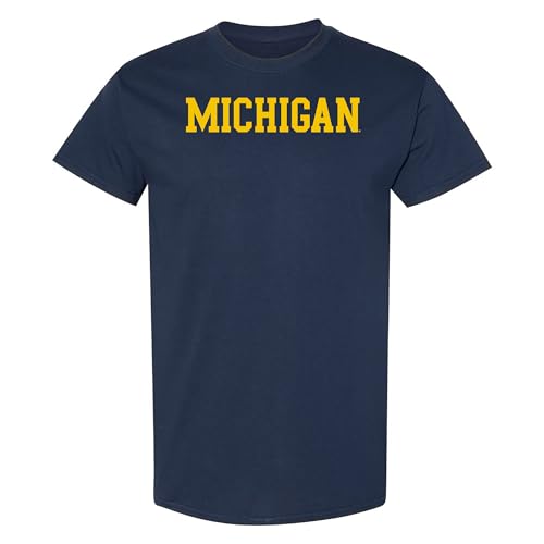 UGP Campus Apparel AS1001 - Michigan Wolverines Basic Block - Sports Team T Shirt - Medium - Navy