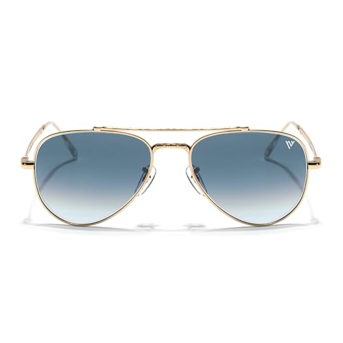 Image of Voyage Aviator Polarized Sunglasses for Men & Women (Black Lens | Grey Frame - MG7619)
