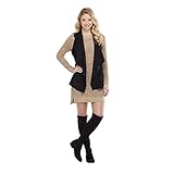 Mud Pie Women's Demi Suede Vest, Black, Small-Medium