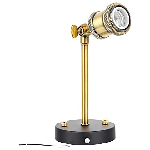CN Cover 1 Pack Vintage Wall Lights Copper Head E27 UK Standard Plug Table Lamps Iron Base Modern Antique Retro Table Lamp Cover