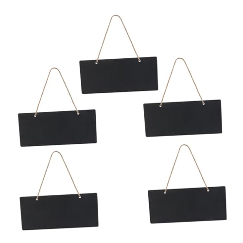 Parliky 5 Piezas Mini Colgantes de Madera para Mensajes de Unidades con Cuerda Tableros Negros de Tiza para Decoración Bodas y Fiestas