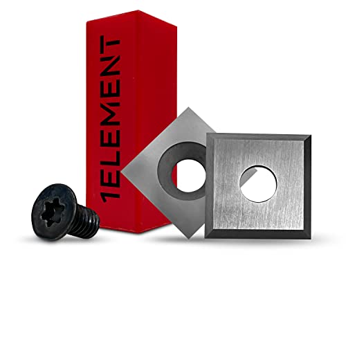 10 Profi Planfräser-Klingen inkl. 10 Schrauben mit 12mm länge & 2,2mm dicke für Oberfräse Fräser & CNC Maschinen - 10 austauschbare Hartmetall-Messer für Holzfräser, Hobelfräser, Schaftfräser Cover