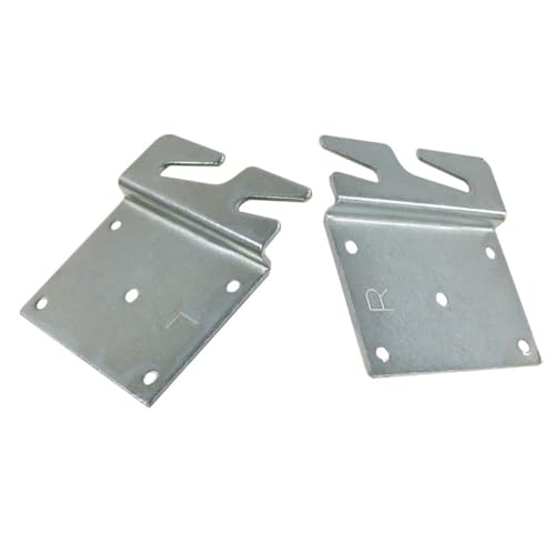 TopHomer 2PCS Heavy Duty Universal Wood Bed Silvery Rail Hook Plates, Silvery Adjustable Bed Headboard Brackets Bed Hardware, for Bed Frame Replacement Parts