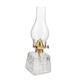 Lampada a olio: realizzata in pregiato vetro bianco quadrato, offre una diffusione della luce, un'atmosfera accogliente e adatta a interni