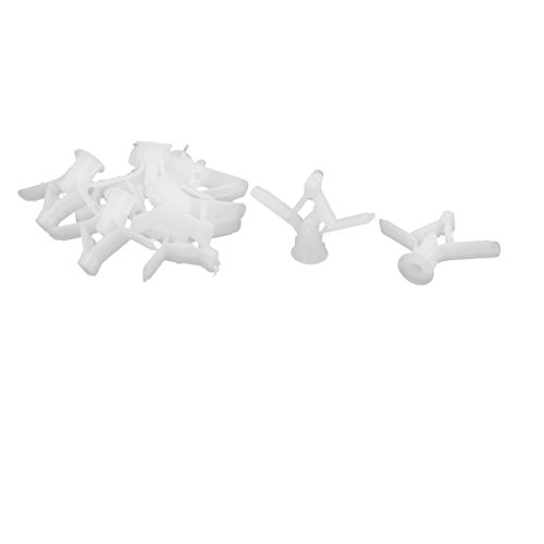 Aexit Plastic Aircraft fastener Shape Wall Anchors Drywall Connector Fixing Part White 10pcs Model:69as552qo360