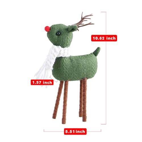Bwfy JH-4PC-001 4Pcs Reindeer Christmas Decoration, Standing Christmas Elk Decor, Handmade Plush Swedish Santa Elk Figurines Christmas For Home Indoor thumb #2