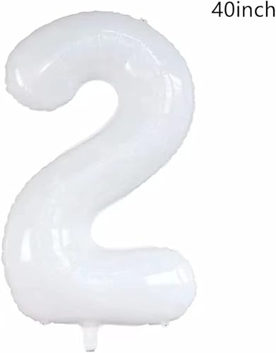 Miniatura 2 de Globos de corona blanca número 2 de 40 pulgadas, gigantes grandes, 2 globos, globos de decoración de segundo cumpleaños, suministros de decoración