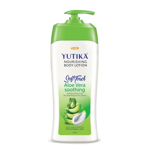 Image of Yuthika Almond Soft Touch Body Lotion for Women & Men, Hydrating, Non-Greasy Moisturizer for Soft, Smooth Skin, All Skin Types (1000ml) (Aloe Vera, 500 ml)