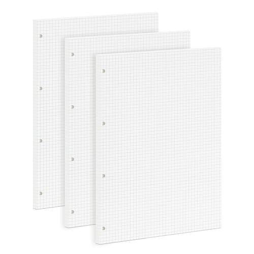 Recharge cahier A4 quadrillé 5mm anti-transparence | 135 feuilles perforées 100g