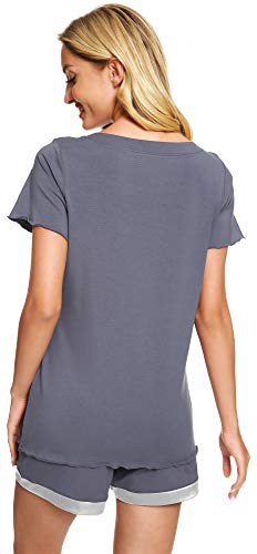 Image of WiWi Viscose from Bamboo Pajamas Set for Women Super Soft Short Sleeve Cooling Summer Plus Size Pjs Sets Sleepwear S-4X