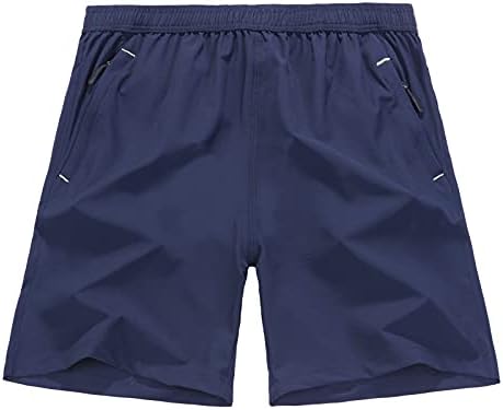 Mens Quick Dry Lightweight Athletic Running Shorts with Mesh Liner Zipper Pocket