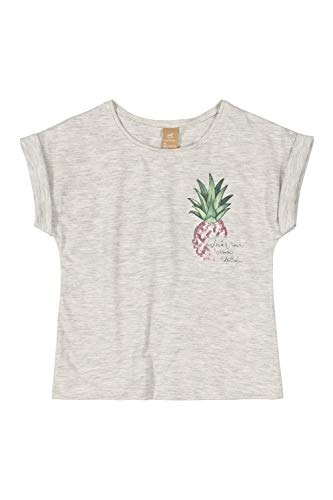 Blusa Manga Curta Meia Malha, Up Baby, Meninas, MESCLA BEGE, 01