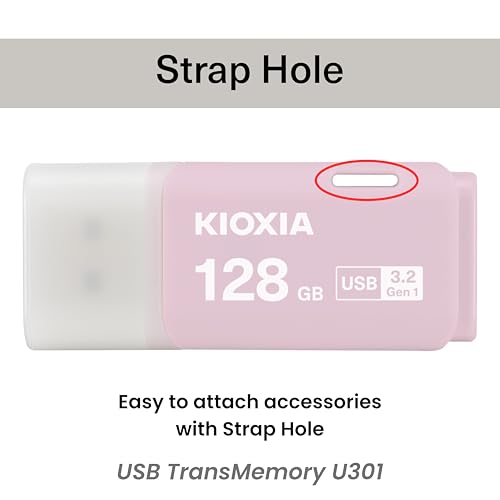 Image of KIOXIA Former Toshiba Memory U301 128GB USB 3.2 Gen 1 Flash Drive - High-Speed, Compact, with 5 Years Warranty (Pink) Made in Japan