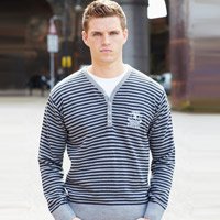 Everton Button Neck Knit jumper - Grey Marl/Dark Navy - Medium