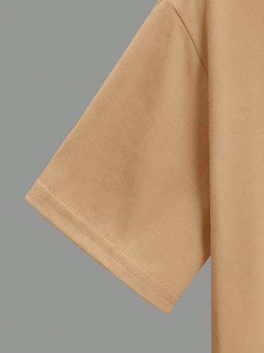 COZYEASE Boys' Graphic Tee Casual Short Sleeve Crew Neck T Shirt Summer Tee Tops Khaki 13-14 Years3