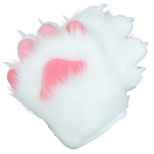 Halloween Therian Paws Soft Breathable Furry Paws Gloves Cute Cat Fox Wolf Paw Gloves Therian for Halloween Cosplay Costume Accessories, Style 1 Paw Cat