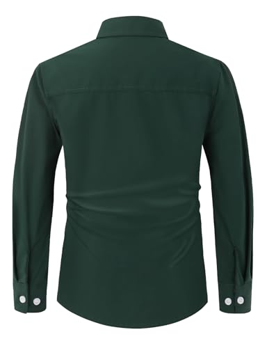 Spring&Gege Boys Long Sleeve Stretch Wrinkle Free Dress Shirts Formal School Uniform Button Down Shirts2