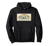 Photo Gallery hawaii - hi - license plate - retro / worn design - classic felpa con cappuccio Photo Gallery hawaii - hi - license plate - retro / worn design - classic felpa con cappuccio