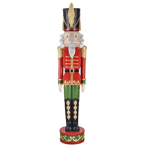 Haute Decor 48 Inch Tall Classic Decorative Christmas Nutcracker - Solid Resin for Indoor or Covered Outdoor Use (1)