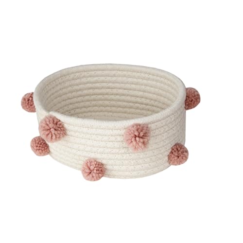 VOSAREA Panier Rangement Tressé Coton pour Décorer une Table Guéridon pour Ranger Téléphones Clés Etc Design Élégant