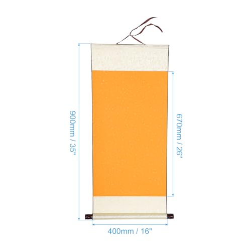 PATIKIL Rolo de papel Xuan de 88 x 40 cm, seda meio cru maduro, em branco, pendurado em branco, rolo