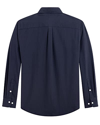 Image of J.VER Men's Oxford Shirt Solid Casual Button Down Collar Shirts Long Sleeve Dress Shirts with Pocket