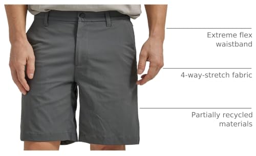 Lee Men's Extreme Motion Regular Fit Synthetic Flat Front Short Charcoal 29 - image 4