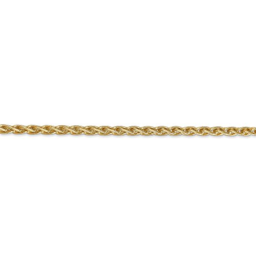 Real 14kt Yellow Gold 3mm Parisian Wheat Chain; 24 inch; Lobster Clasp3