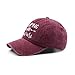 Waldeal Women's Embroidered Camping Hair Don't Care Hat Adjustable Washed Trailer Accessories Cap Burgundy