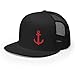 RIVEMUG Anchor Outdoor Trucker Hat Embroidered Anchor Captain Outdoor Snapback Hat Adjustable Baseball Cap Men Women Black