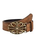 BEAUDRM Women's Retro Vintage Metal Buckle Belt Faux Leather Western Cowgirl Waist Belts Brown Suit Waist Size:41.3-45.3