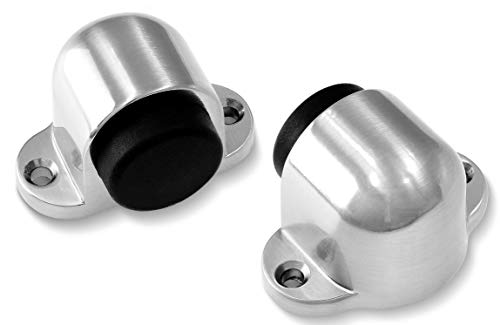 Phituoda 1.3 Inch / 33Mm Heavy Duty Floor Door Stopper, Floor Mount Door Stop With Silent Rubber Bumper, Stainless Steel Brushed Finish - Pack Of 1 #TOP1