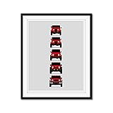 Jeep Wrangler Generations (CJ, YJ, TJ, JK, JL) Inspired Poster Print Wall Art of the History and...
