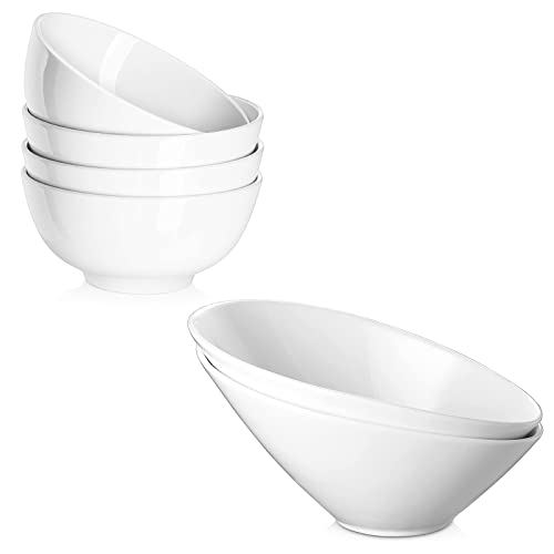 Dowan 26Oz Salad Bowls 2 Pack + 22Oz White Cereal Bowls Set Of 4 #TOP22