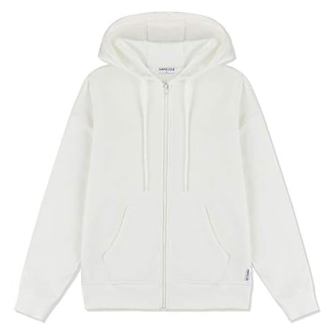 AMERICLOUD Women's Soft Brushed Fleece Zip Up Hoodie Casual Pocket Hooded Sweatshirt S-XXL (white-4-XL) Cover