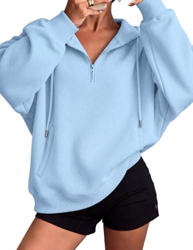 Image of Zeagoo Hoodies for Women Half Zip Up Oversized Sweatshirt Fall Clothes 2026