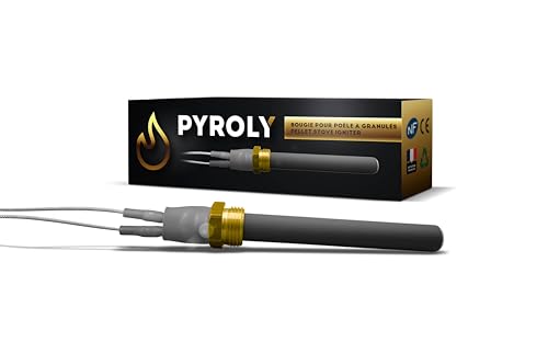PYROLY Bougie céramique d'allumage pour poêle à granulé compatible JOLLY MEC/SKIA/EXTRAFLAME/BESTOVE/DEVILLE/HAAS+SOHN - écrou 3/8-300W - Qualité supérieure avec...