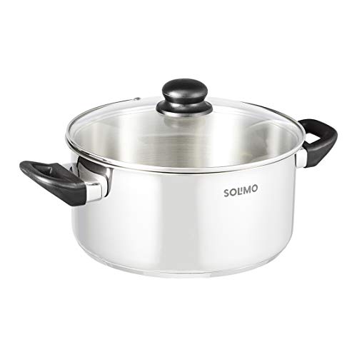 Amazon Brand – Solimo Premium Stainless Steel 24cm Dutch Oven with lid
