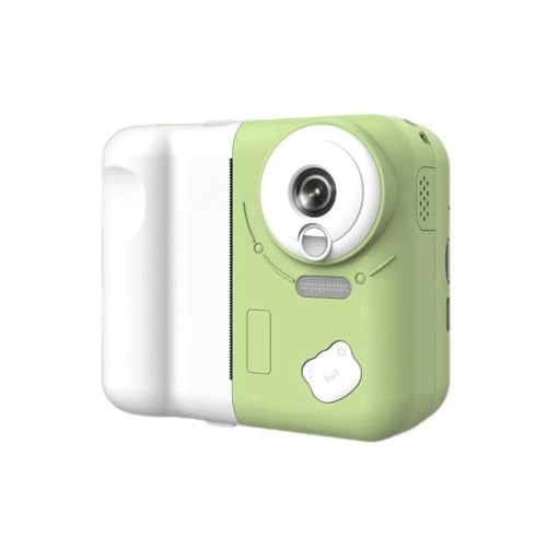 Kznifmk Cámara Digital de Impresión Instantánea para Niños, 1080P HD, Pantalla IPS de 2,4 Pulgadas, Zoom Óptico de 10X, Incluye Tarjeta TF de 32 GB, Color Verde