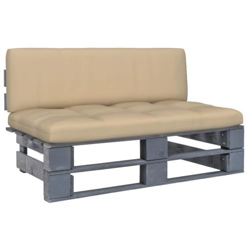 LIANGDONFC Sofa terraza Exterior、Conjunto Mesa y sillas jardinOtomana de jardín de palets Madera de pino impregnada grisÈ il luogo perfetto per divertirsi con la famiglia e gli amici!