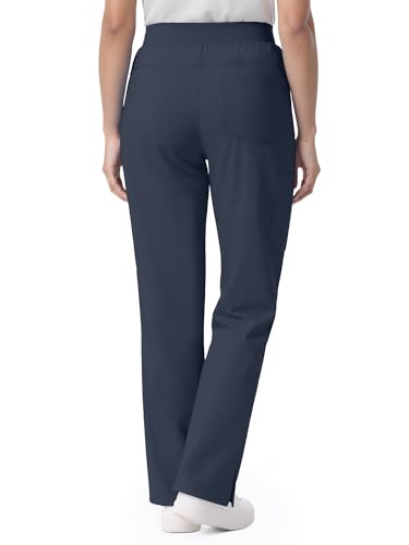 Image of Scrub Pants for Women - Straight Leg Medical Scrub Pants with 6 Pockets - Drawstring Soft Stretch Women Scrub Pant