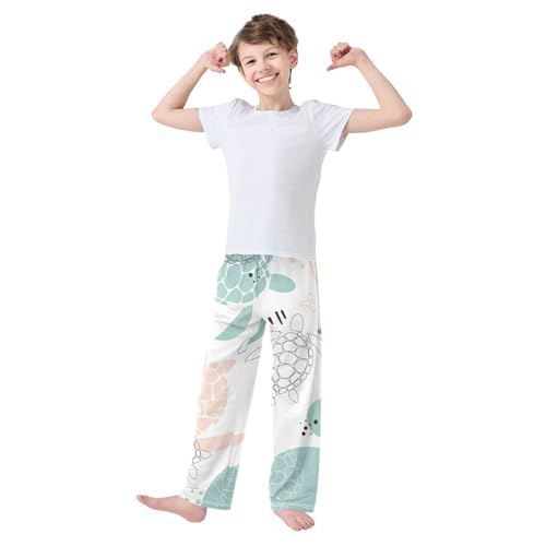 Boys' Pants Colorful Turtles Underwater Sea Long Bottoms Jogger Pants Elastic Waist Trousers with Pockets S-XL2