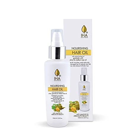 AOZA Herbal Hair Oil - Nourishing Dry and Damaged Hair, Vegan Hair Growth Oil with Olive & Gotukola, Split ends Control and Anti Hair fall Oil - Hair Care Oil for Men and Women, 100 MLvv
