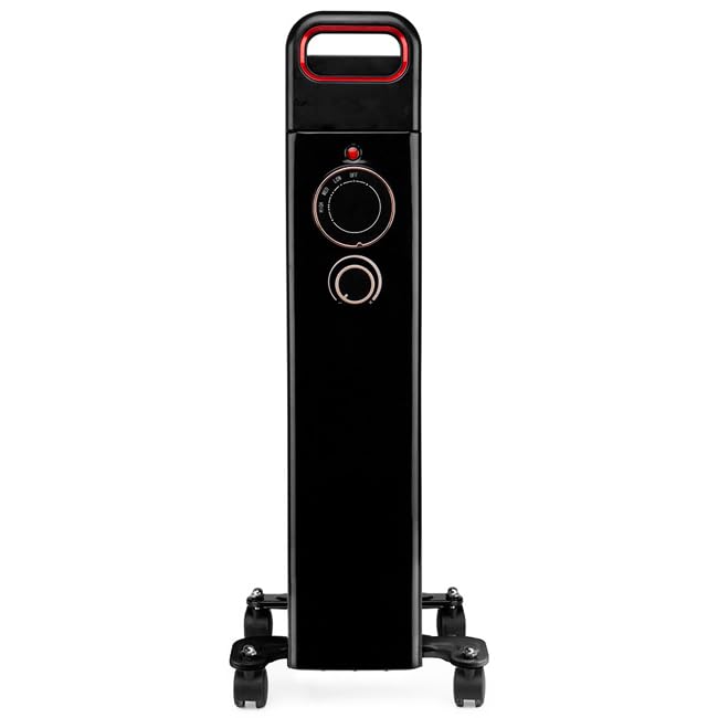 Radiador de aceite 11 elementos 2500W RUN2500, Termostato regulable, negro