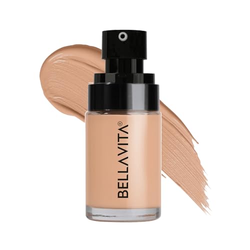 Image of BELLAVITA Hydmatte FX - Airbrush Liquid Foundation with SPF 50 and PA ++++ for Radiant Finish | Infused with Hyaluronic Acid & Niacinamide| 16 hour oil control | Creaseless, Smooth Finish | Lightweight & Long-Lasting Formula | Warm Sun | 30 ML