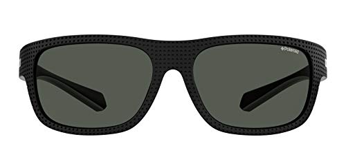 Polaroid Sunglasses Men's PLD 7022/S Rectangular Sunglasses, Black/Polarized Gray, 63mm2